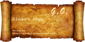 Gindert Olga névjegykártya